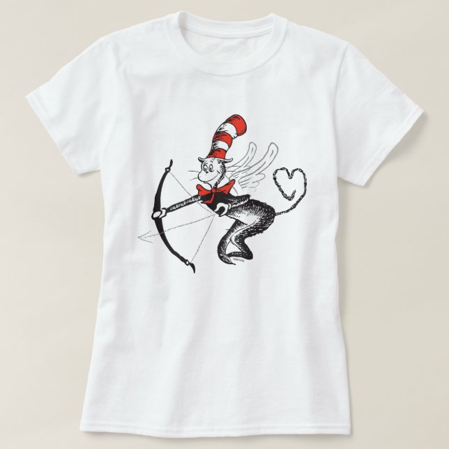 Camiseta Namorados Dr. Seuss | O Gato no Cupido de Chapéu (Frente do Design)