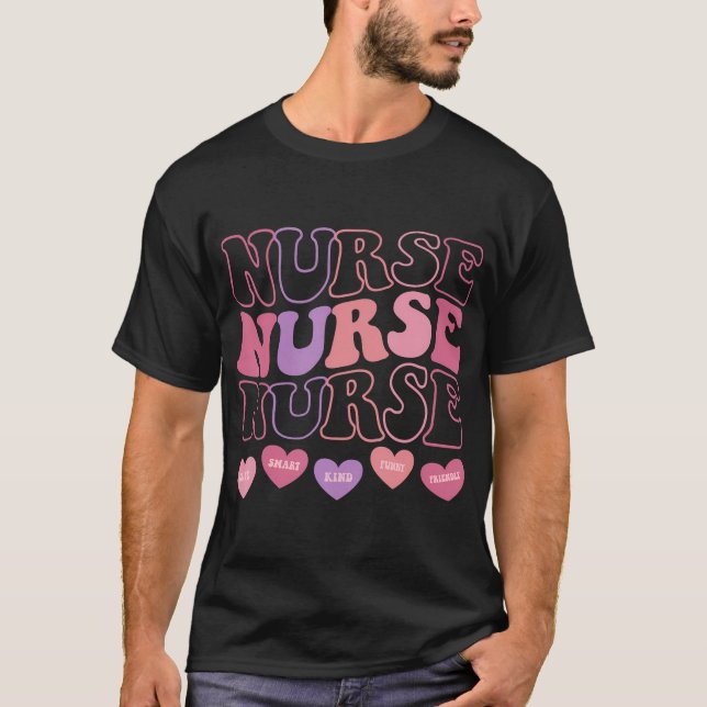 Camiseta Namorados Er Icu Nicu Rn Enfermeiras Mulheres Retr (Frente)