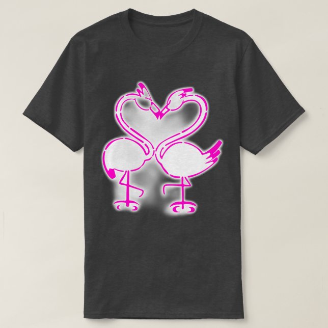 Camiseta namorados flamingo (Frente do Design)