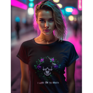 Camiseta Namorados Gótico Engraçado, Camisa-T de Valetines