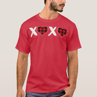 Camiseta Namorados Gráfico de Impressões Cardíacas XOXO Xad