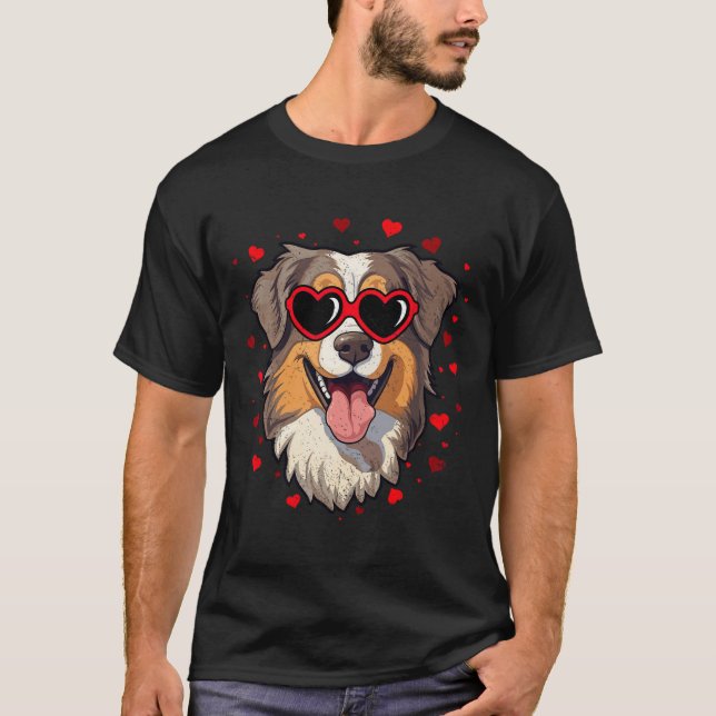 Camiseta Namorados-Pastor australiano, sobra o Cachorro Bon (Frente)