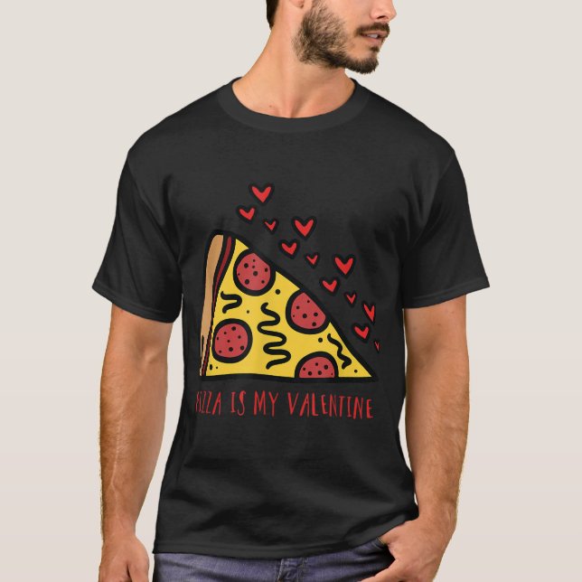 Camiseta Namorados Pizza Dia de os namorados Engraçado Para (Frente)