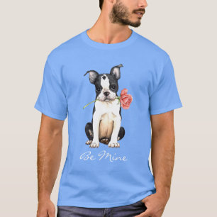 Camiseta Namorados Rosa Boston Terrier T-Shirt