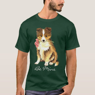 Camiseta Namorados Sheltie cor-de-rosa