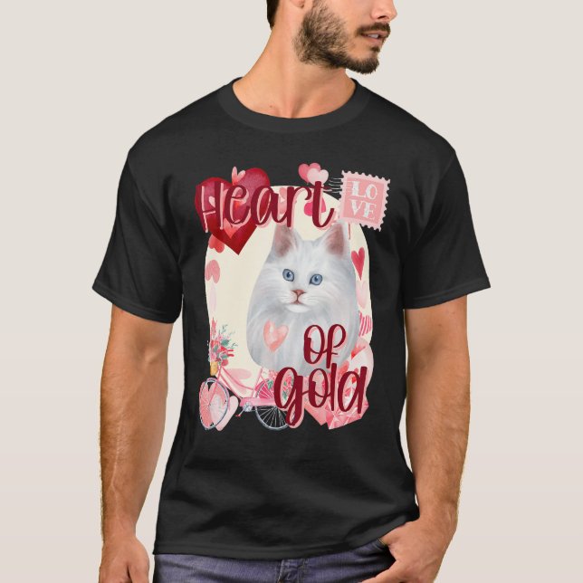 Camiseta Namorados Siamês Gato Simplesmente Cores Meridiona (Frente)