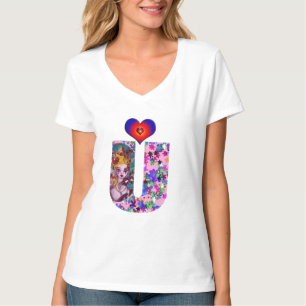 CAMISETA NAMORADOS VENETIAN MONOGRAM U LETTER
