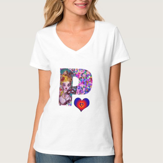 CAMISETA NAMORADOS VENETIANO MONOGRAMA P CARTA (Frente)