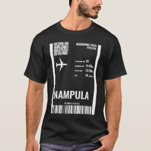 Camiseta Nampula Moçambique Bilhete de Passagem de Embarque