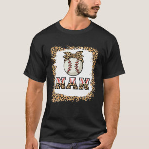 Camiseta Nan Leopard Bandana Para Avó - Beisebol Vintage