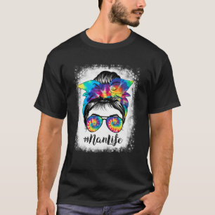 Camiseta Nan Life Messaging Hair Bun Tie Dye Mães D