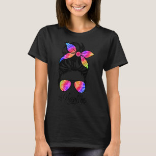Camiseta Nan Life Messy Hair Bun Tie Dye Dia de as mães