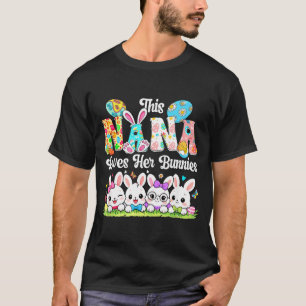 Camiseta Nana ama grupo de coelhos da Páscoa gravata borbol