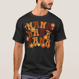 Camiseta Nana Autumn Vintage Retro Groovy Hippie Heart Flor