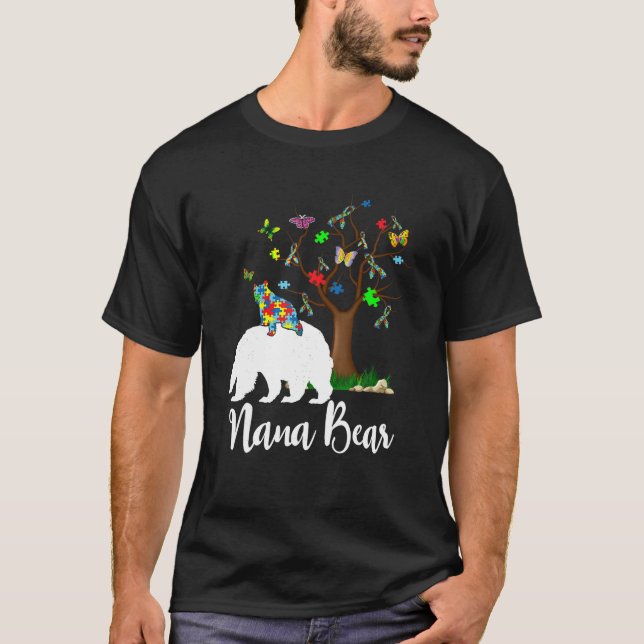 Camiseta Nana Bear Autismo Sensibilização Amor Suporte a Ca (Frente)