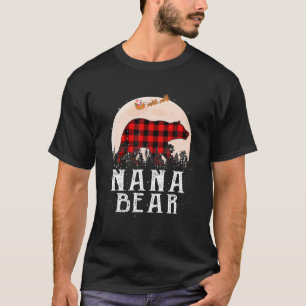 Camiseta Nana Bear Christmas Pajama Red Xadrez Buffalo