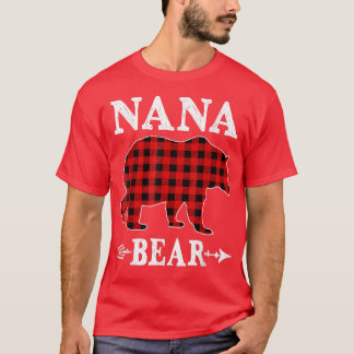 Camiseta Nana Bear Christmas Pajama Red Xadrez Buffalo Fami
