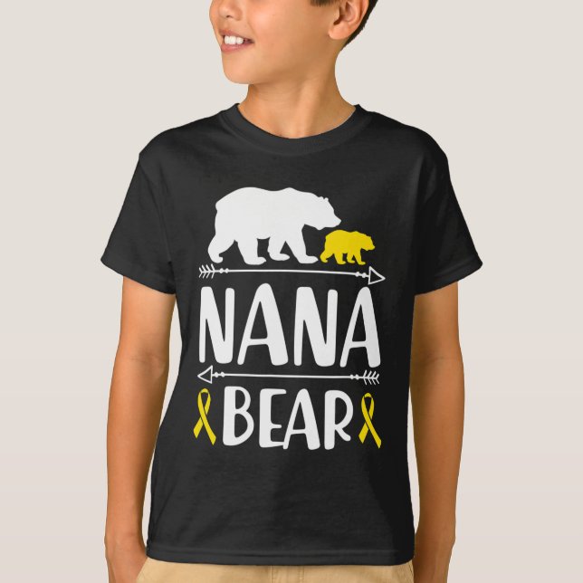 Camiseta Nana Bear Infância Cancer Conscientização Vovó de  (Frente)