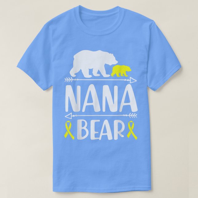 Camiseta Nana Bear Infância Cancer Conscientização Vovó de  (Frente do Design)