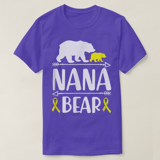 Camiseta Nana Bear Infância Cancer Conscientização Vovó de  (Frente do Design)