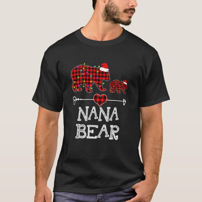 Camiseta Nana Bear Red Xadrez Papai noel Natal Pajama Buffa (Frente)