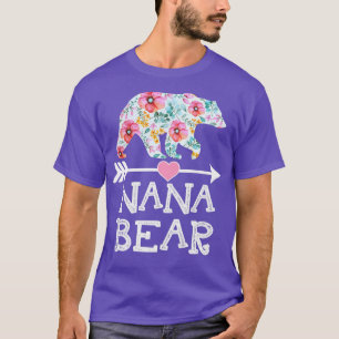 Camiseta Nana Bear Shirt Floral Family Dia de as mães Gifes