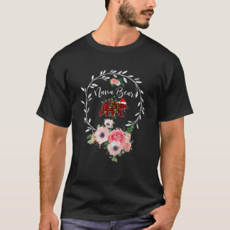 Camiseta Nana Bear Xmas Family Natal Pajama Red Xadrez G