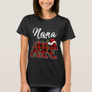 Camiseta Nana Bear Xmas Red Xadrez Matando Natal