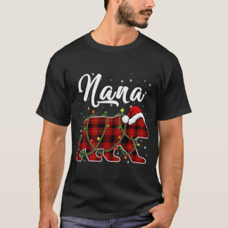 Camiseta Nana Bear Xmas Red Xadrez Matando Natal