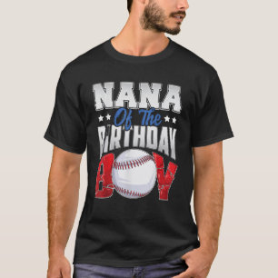 Camiseta Nana beisebol aniversário Menino Família Baller an