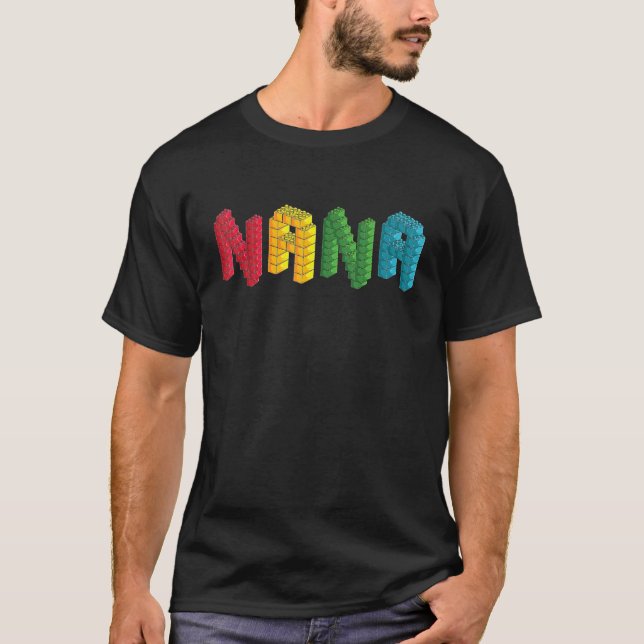 Camiseta Nana Brick Master Builder Building Blocks Família  (Frente)