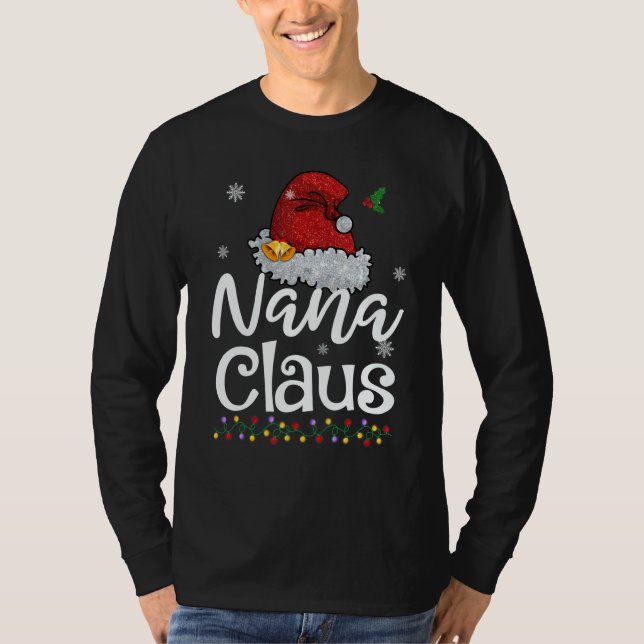 Camiseta Nana Claus Christmas Pajamas Family Matching (Frente)