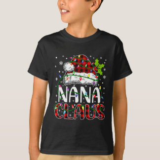 Camiseta Nana Claus Natal Luzes Que Correspondem À Família
