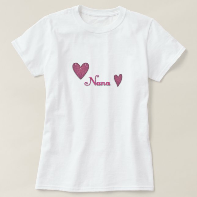Camiseta Nana com Corações (Frente do Design)