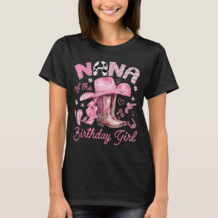 Camiseta Nana da Menina do Aniversário Cowgirl Rosa Western