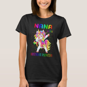 Camiseta Nana Da Princesa Aniversário Dabbing Unicorn Girl