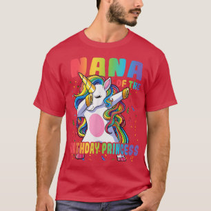 Camiseta Nana da Princesa de Aniversário Dabbing Unicorn Gi