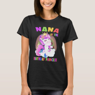 Camiseta Nana Da Princesa de Aniversário Garota Unicórnio