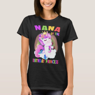 Camiseta Nana Da Princesa de Aniversário Garota Unicórnio
