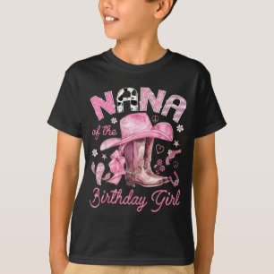 Camiseta Nana da Vaqueira Rosa da Menina do Aniversário Oci