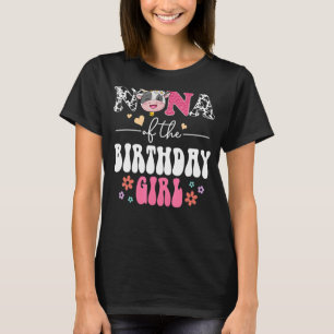 Camiseta Nana Das Raparigas De Aniversário Groovy Floral Co