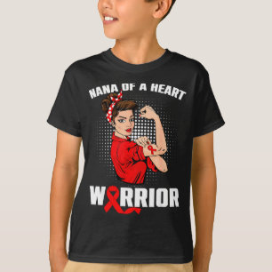 Camiseta Nana De Um Guerreiro Do Coração Doença Cardíaca Co