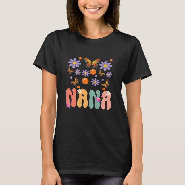 Camiseta Nana Dia de as mães Wildflower para Mulheres (Frente)