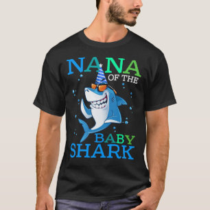 Camiseta NANA Do Bebê Shark Birthday Brother Shark Shir