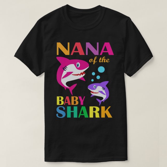 Camiseta Nana Do Bebê Tubarão Nascido Nana Tubarão Mãe' (Frente do Design)