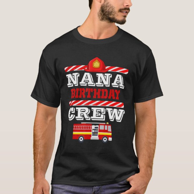 Camiseta Nana do Birthday Boy Fire Fireman Hostin (Frente)