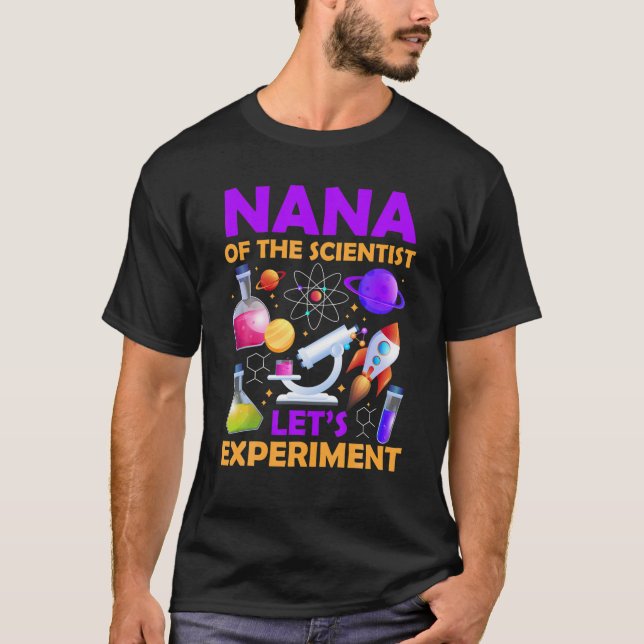 Camiseta Nana do Cientista de Aniversário Vamos Exp (Frente)
