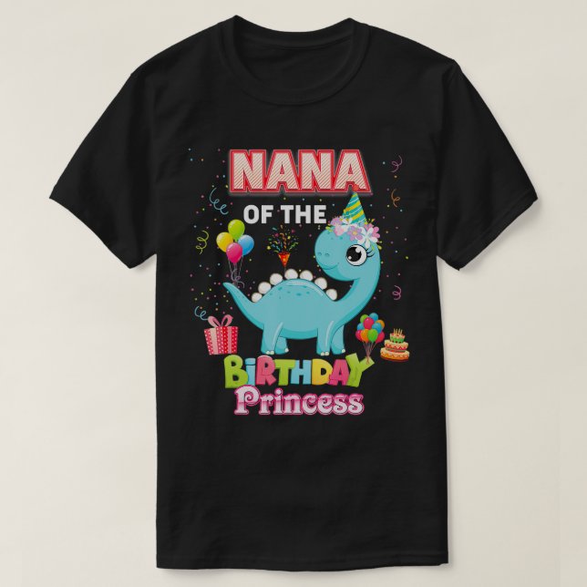Camiseta Nana Do Jovem Dinossauro Da Família (Frente do Design)