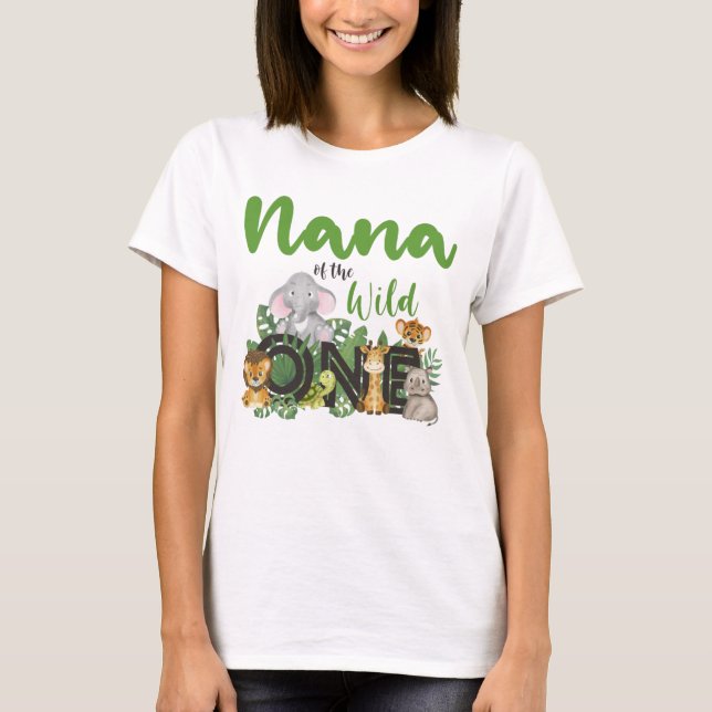 Camiseta Nana dos Animais Selvagens de Um Safari (Frente)