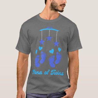 Camiseta Nana dos gêmeos Vovó Azul Feet É um Menino Gênero